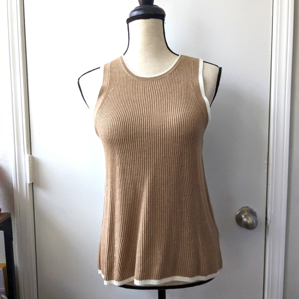 Splendid Sand Colored Sweater Tank Top